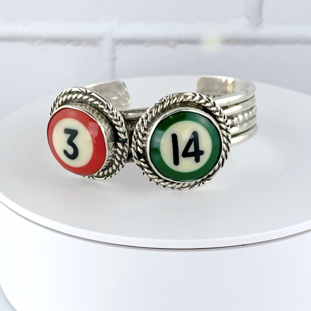 Sterling Silver .999 Fine Silver 64.6 grams Double Billiard Heavy Cuff Bracelet